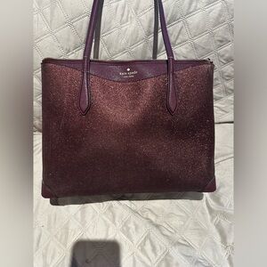 Kate Spade - Shimmy Glimmer Tote Bag. Deep Nova Burgundy.